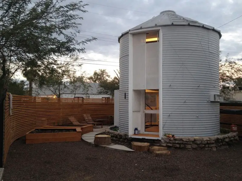 Christoper Kaiser and his partner recycled an abandoned grain silo to create this tiny home!