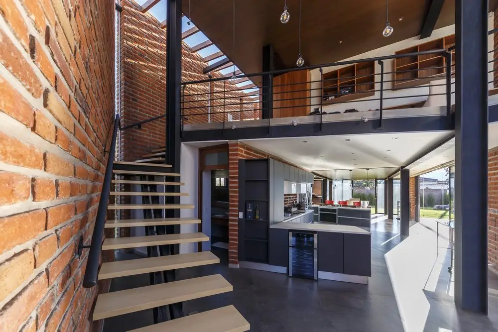 This two-story house is both rustic and contemporary - definitely a winning combo.